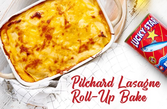 Pilchard Lasagne Roll-Up Bake