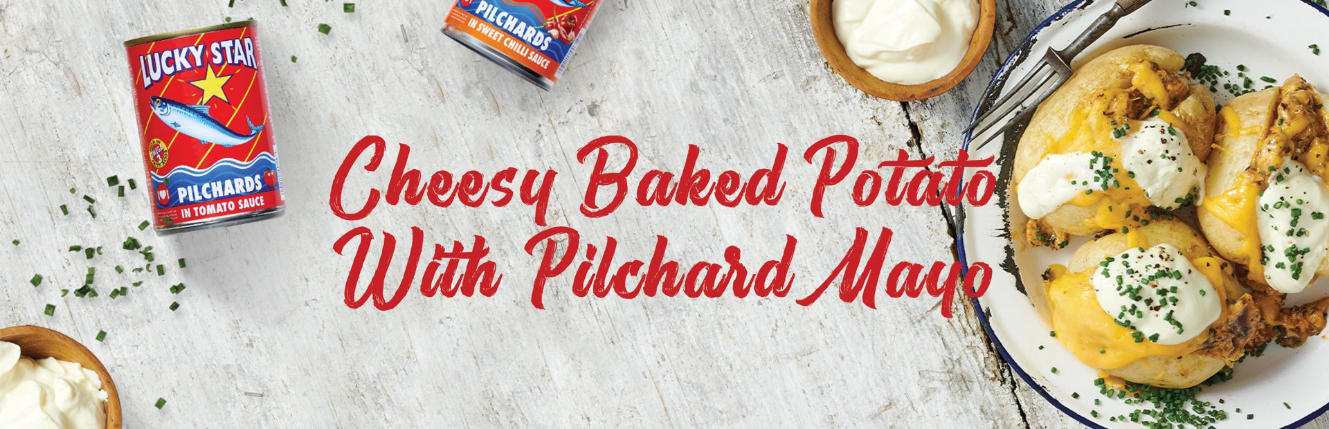 Cheesy Baked Potato With Pilchard Mayo