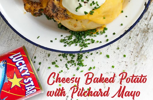 Cheesy Baked Potato With Pilchard Mayo