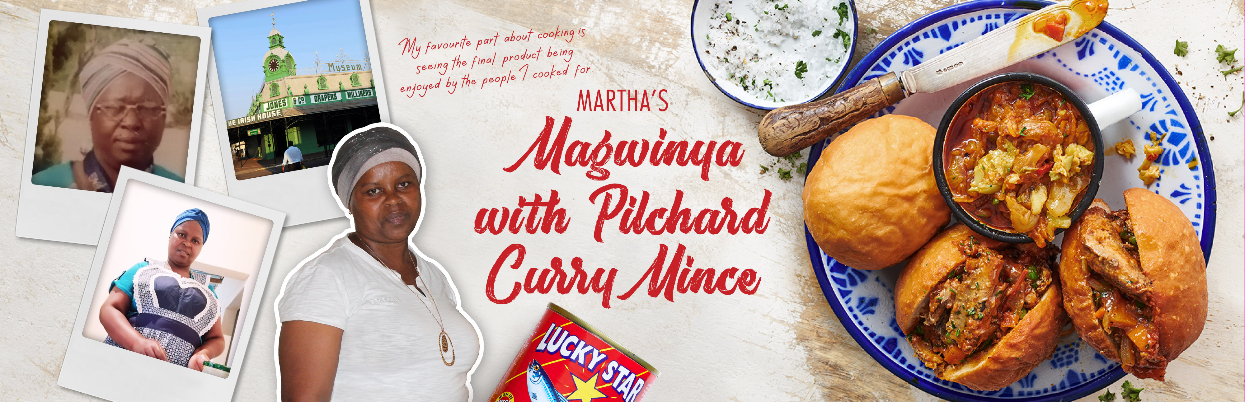 MARTHA’ S Magwinya with Pilchard Curry Mince