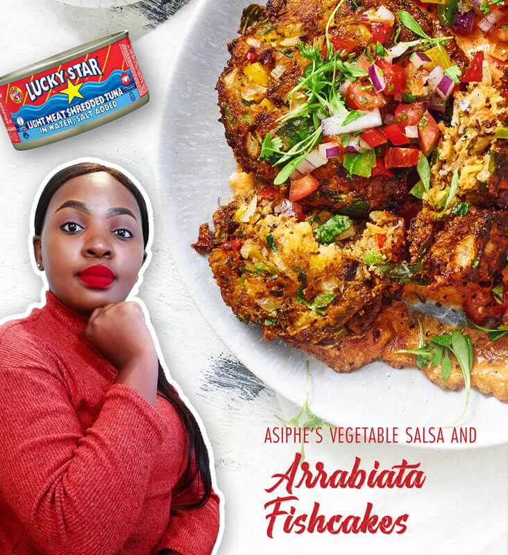 ASIPHE’S VEGETABLE SALSA AND Arrabiata Fishcakes